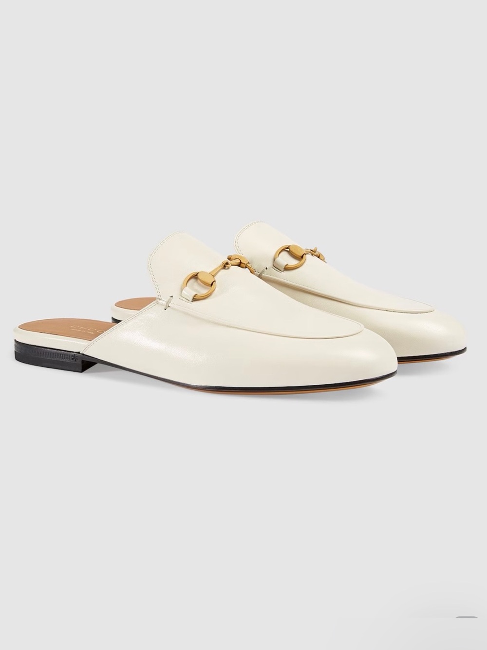 Gucci Cream Leather Princetown Mule